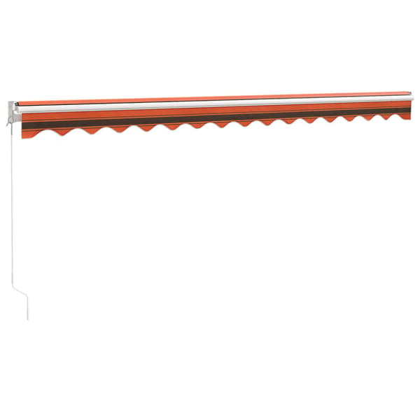 Markis infällbar orange och brun 4x3 m tyg&aluminium