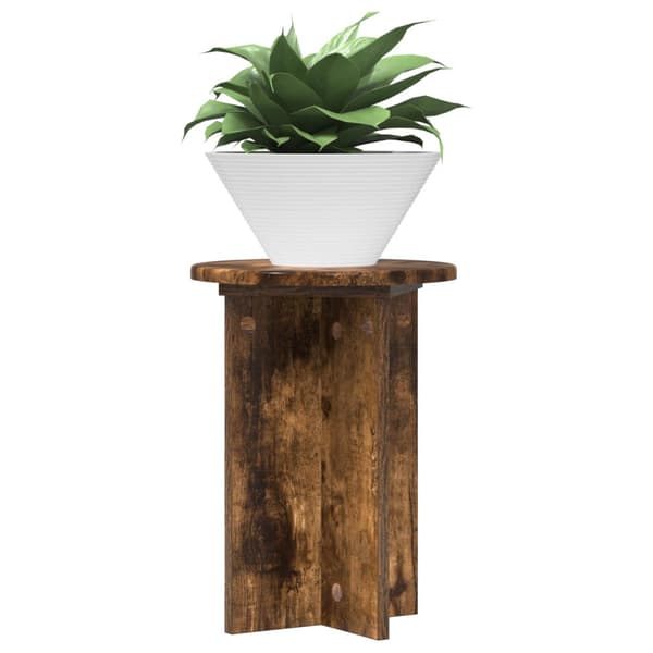 Växtställ 2 pcs Rökt ek Ø29,5 x 40 cm Konstruerat trä