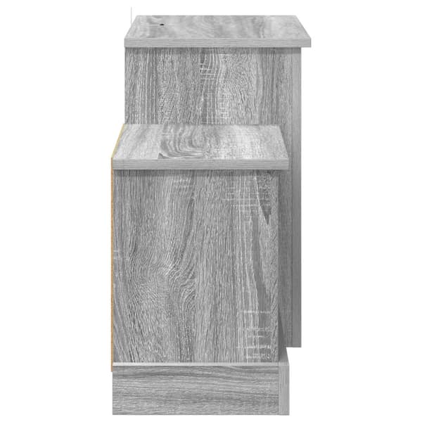 Elektrisk eldstad Grå Sonoma 110 x 30 x 50 cm Konstruerat trä