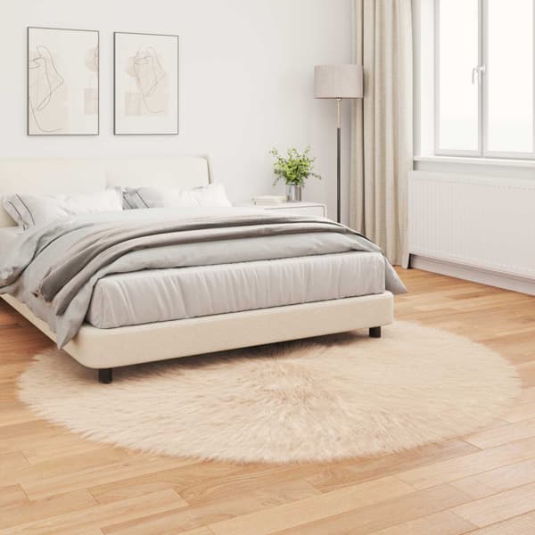 Fuskfäll matta TAFALLA Beige Ø 200 cm Polyester