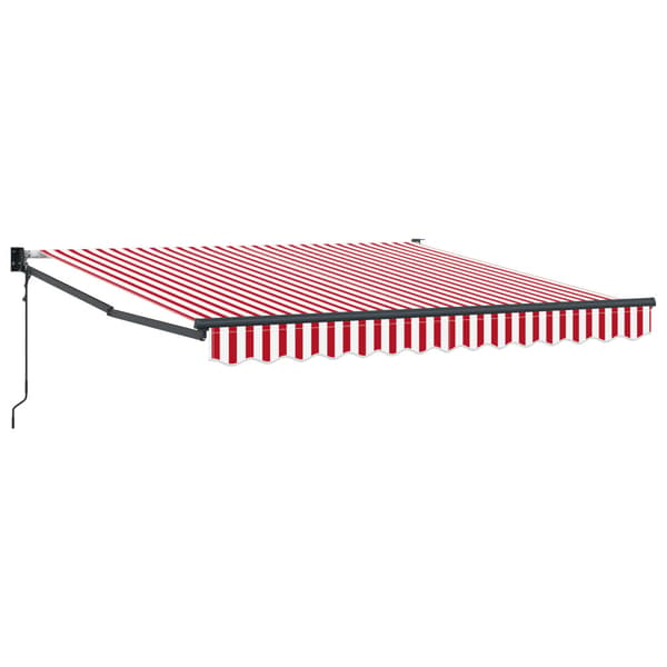 Utdragbar markis Röd och Vit 300 x 250 cm Polyester och metall