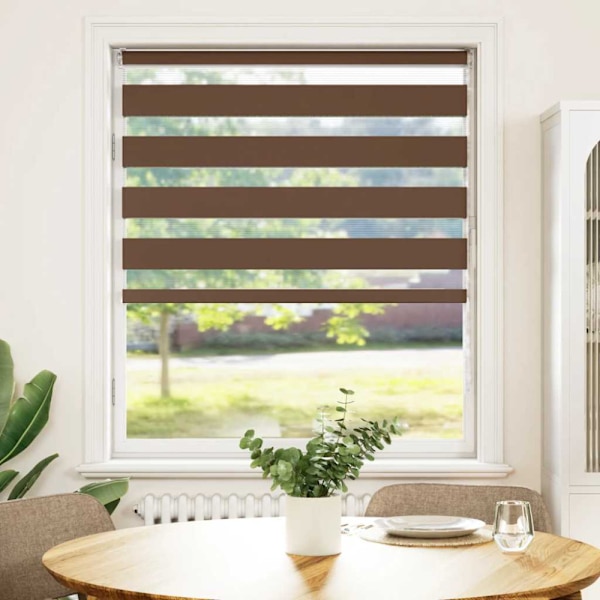 Rullgardin zebra brun 95x150 cm tyg bredd 90,9 cm polyester