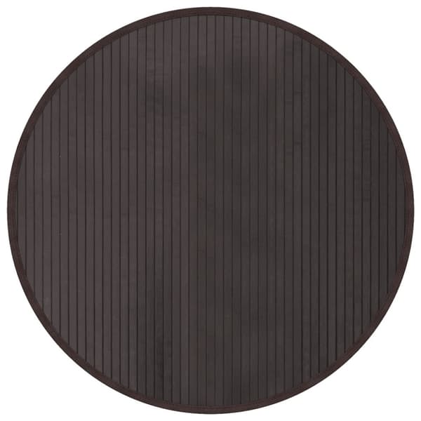 Matta rund mörkbrun 80 cm bambu