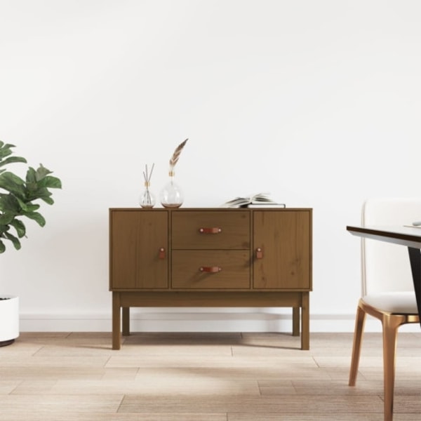 Skänk honungsbrun 110x40x78 cm massiv furu