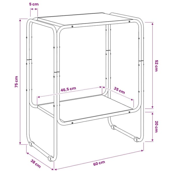 Sideboard Gammalt trä 60 x 38 x 75 cm Konstruerat trä