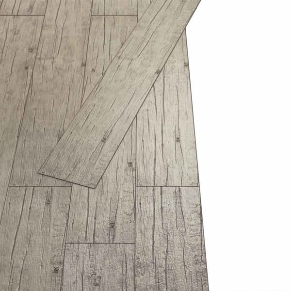 Golvplankor 18 pcs Ljusgrå 2,51 m² PVC