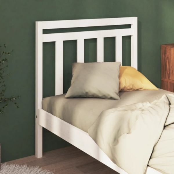 Sänggavel vit 106x4x100 cm massiv furu