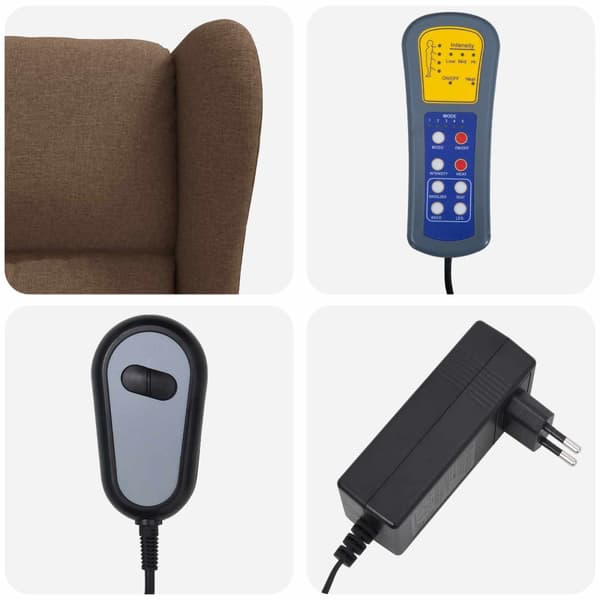Vingback Elektrisk Massagefåtölj Brun Tyg