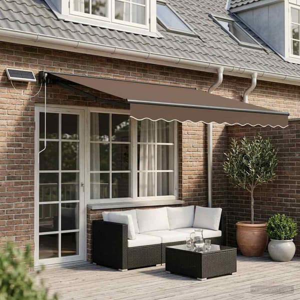 Elektrisk Retraktabel Markis Taupe 4,5 × 3,5 m