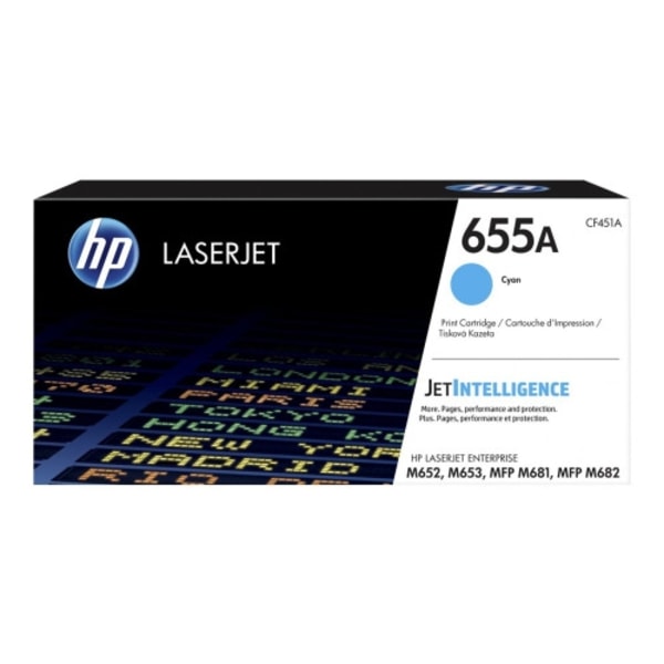 HP 655A - cyan - original - LaserJet - tonerkassett (CF451A)