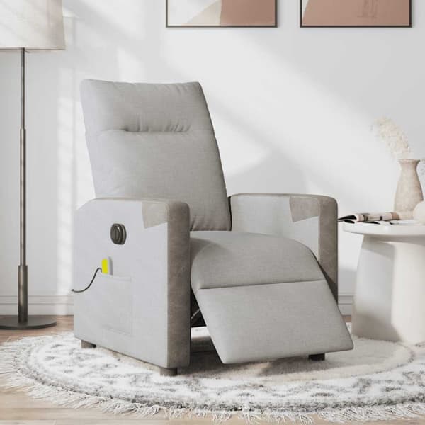 Elektrisk massagefåtölj molngrå tyg