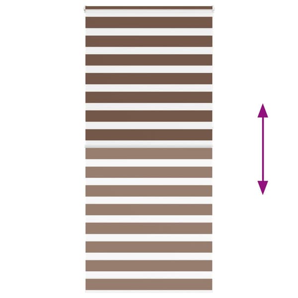 Rullgardin zebra brun 105x230 cm tyg bredd 100,9 cm polyester