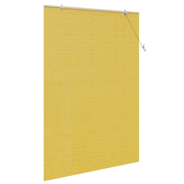 Rullgardin med gardiner Gul 150 x 220 cm Bambu