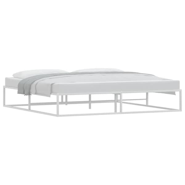 Sängram utan madrass vit 200x200 cm metall
