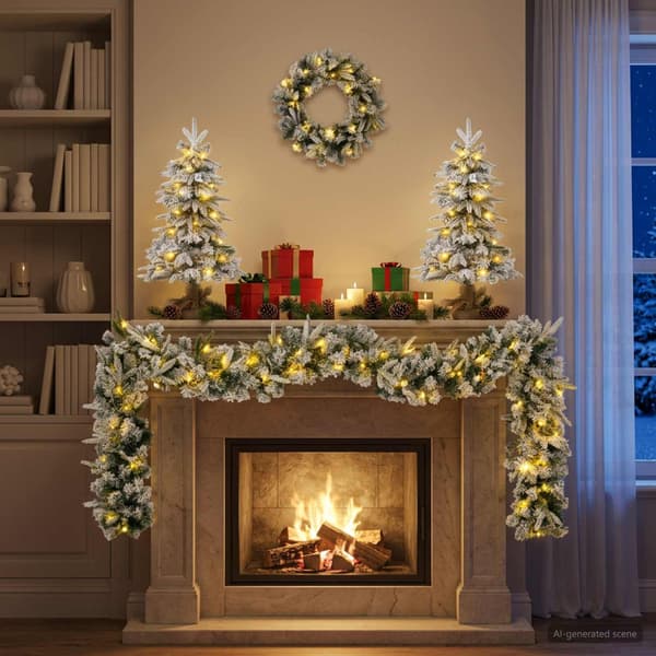 Mini julgran 45 cm 125 LED-lampor Varmvit PVC och PE