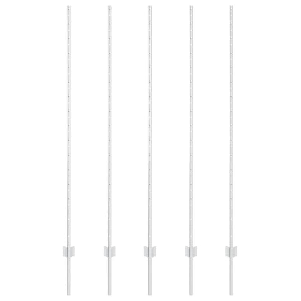 Stängselstolpe 5 pcs Silver 150 cm Stål