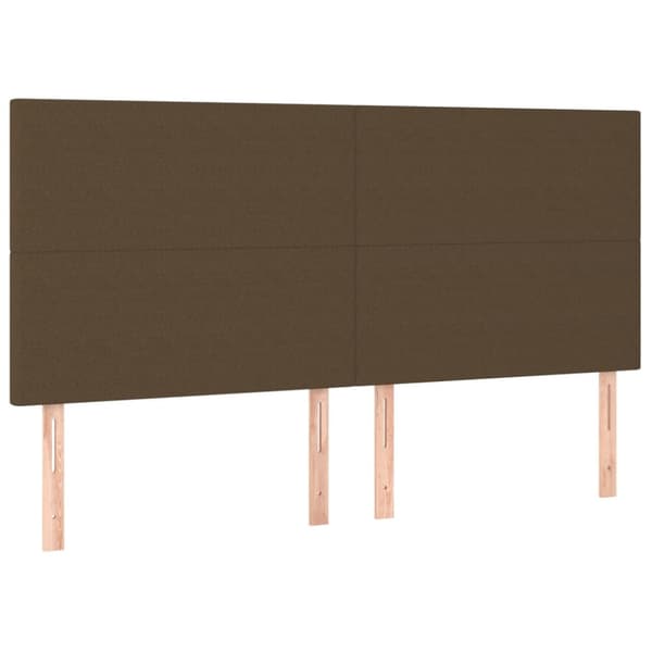 Ramsäng med madrass mörkbrun 180x200 cm tyg