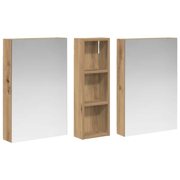 Badrumsskåpsset 3 st 100 x 10,5 x 60,5 cm Konstruerat trä