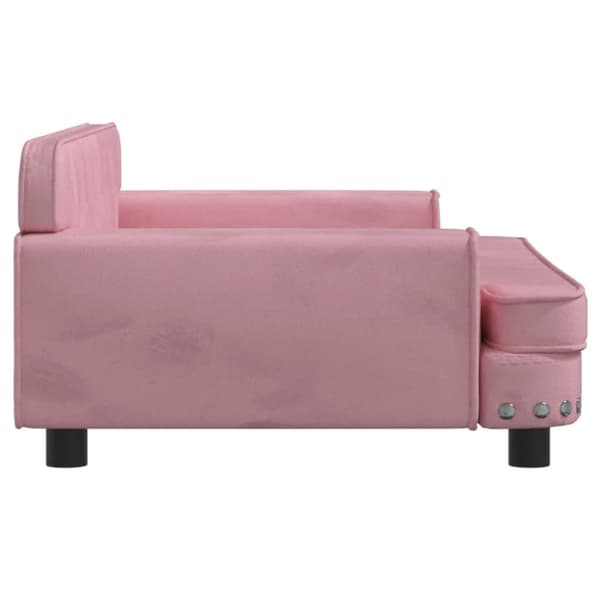 Hundbädd rosa 90x53x30 cm sammet