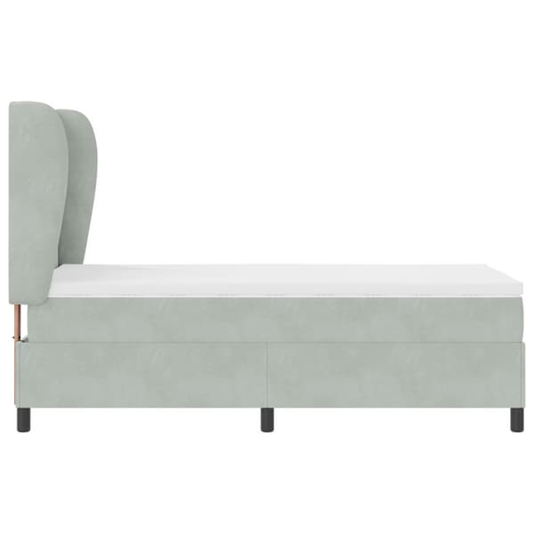 Bäddfjäder med madrass Ljusgrå 200 x 90 cm Sammet