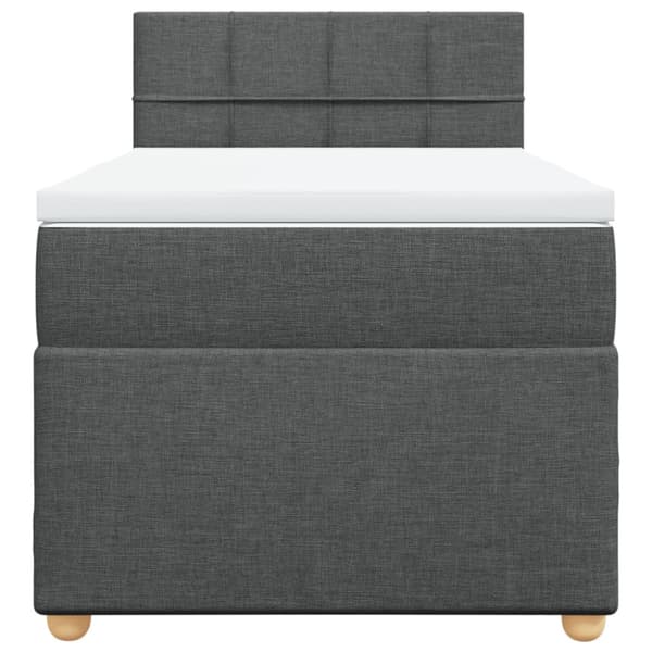 Ramsäng med madrass mörkgrå 90x190 cm tyg