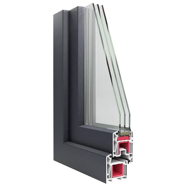Källarfönster RISOR Antracit 50 x 75 cm PVC och glas