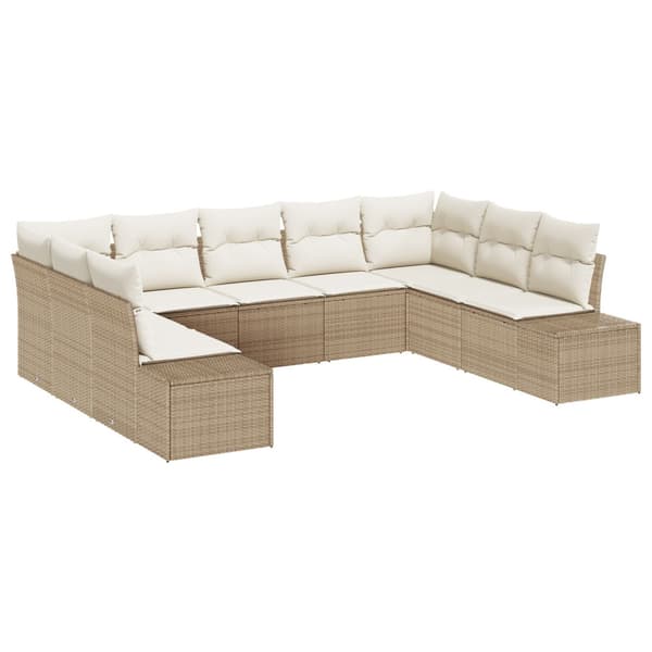 Trädgårdsoffset 9 st 8-Antal sittplatser Beige och gräddfärgad