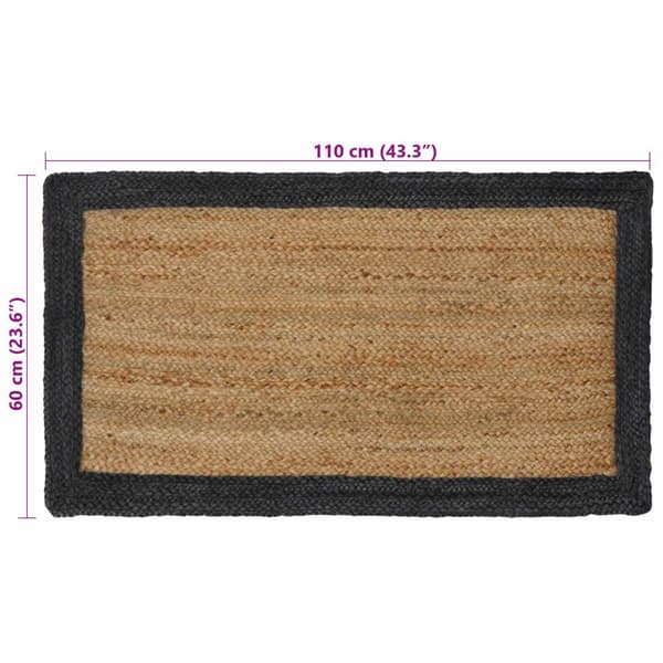 Områdesmattor Rektangulär Naturlig och grå 60 x 110 cm Jute