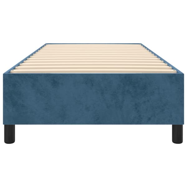 Boxspring-sängram mörkblå 100x200 cm sammet