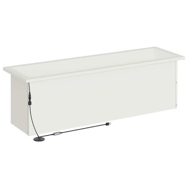 Odlingslåda med LED Vit 30 x 100 x 30 cm Stål
