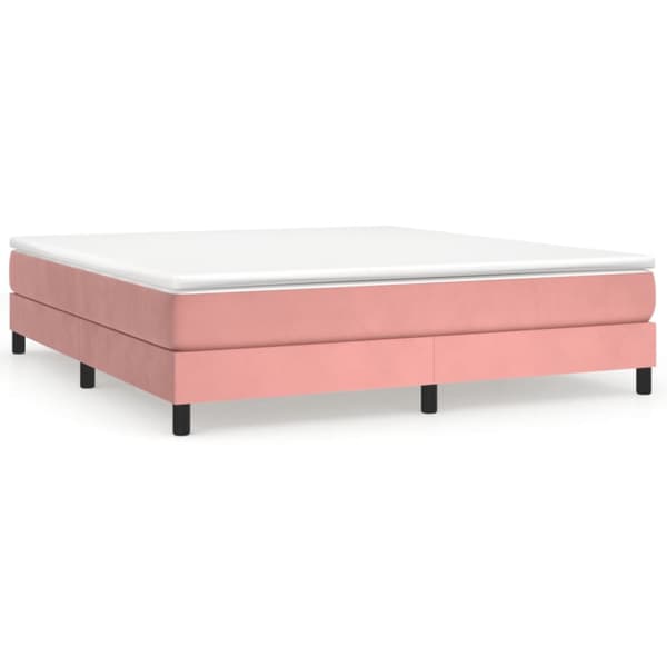 Ramsäng med madrass rosa 180x200 cm sammet