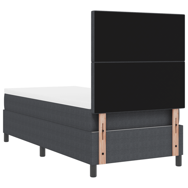 LED Box Säng Mörkgrå och vit 90 x 190 cm Kordread tyg
