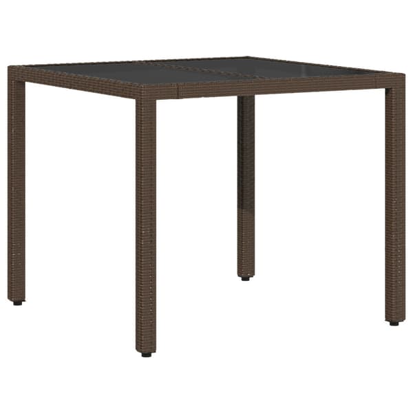 Trädgårdsmöbelset 5 pcs Brun konstrotting