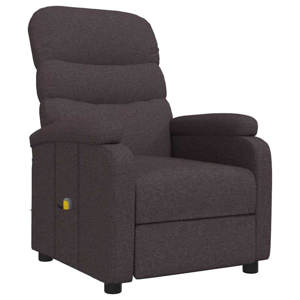 Massagefåtölj mörkbrun tyg