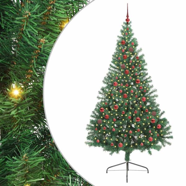 Konstgjord Förbelyst Julgran Grön 210 cm PVC