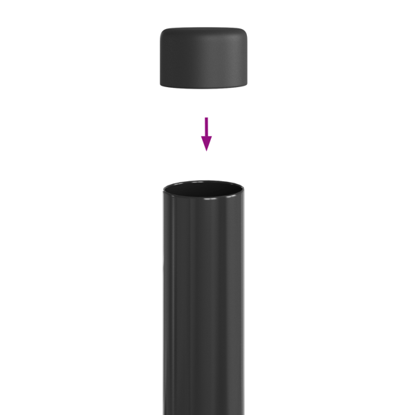 Stängselstolpe 2 pcs Grå 80 cm Pulverlackerad stål