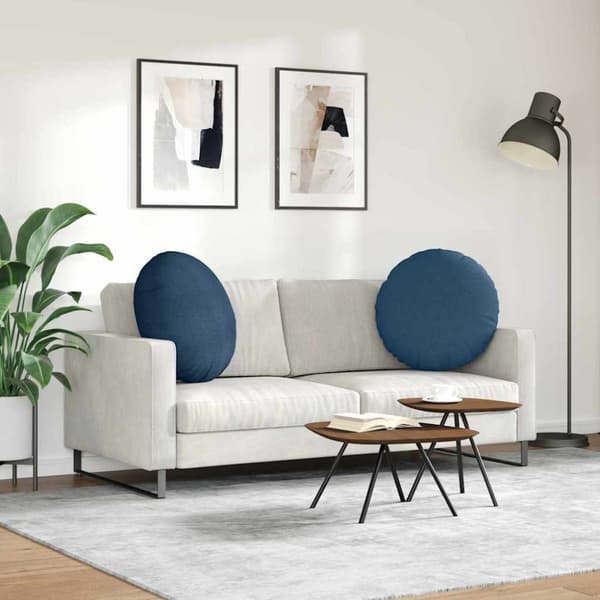 Sittkuddar 2 pcs Blå Ø80 x 29 cm tyg