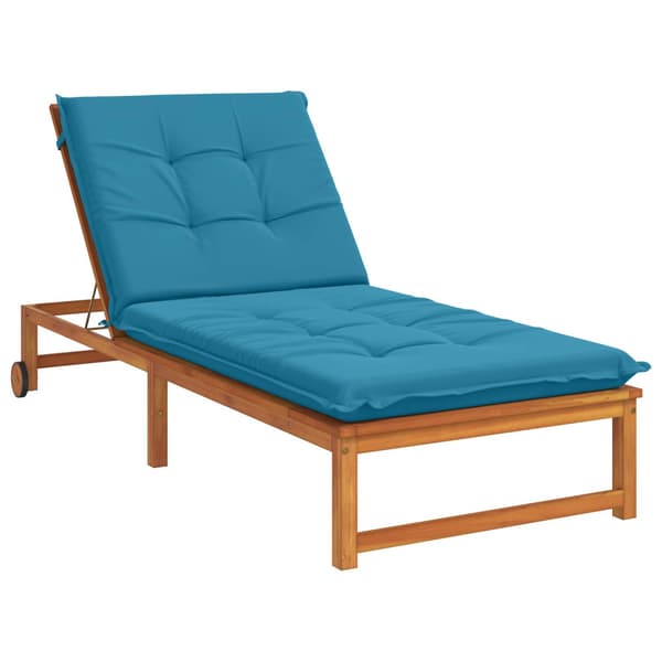 Solstol Kudde GEMERT 100% Polyester Ljusblå 190 x 90 x 9 cm