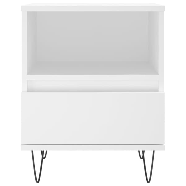 Sängbord vit 40x35x50 cm konstruerat trä