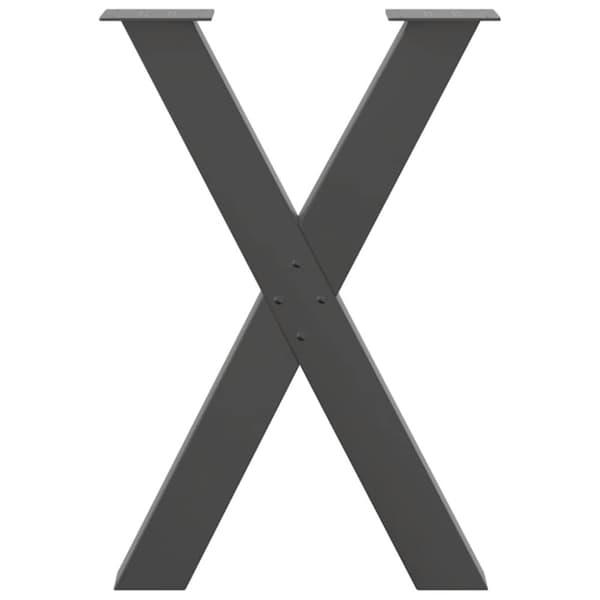 Matbordsben X-formade 2 st antracit 50x(72-73) cm stål