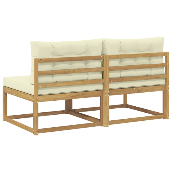 2 Stycke Utomhus Mellansoffa Polyester Vit