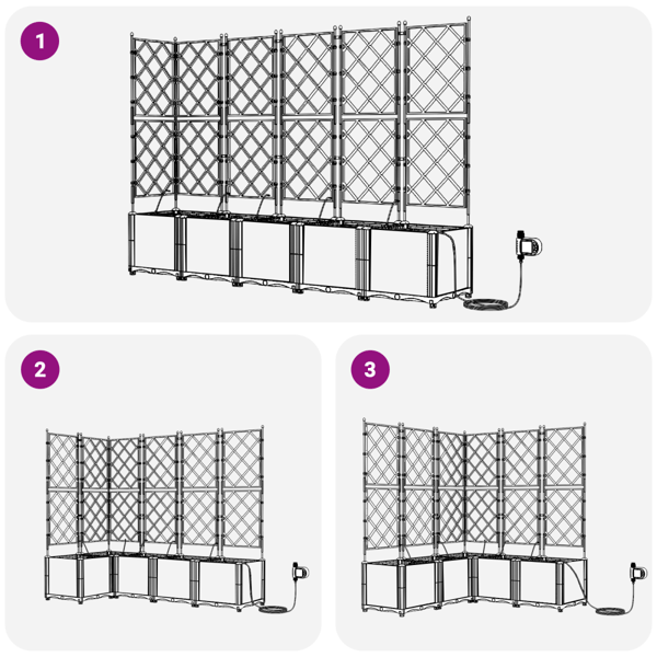 Trädgårdsplanterare 5 pcs Vit Plast
