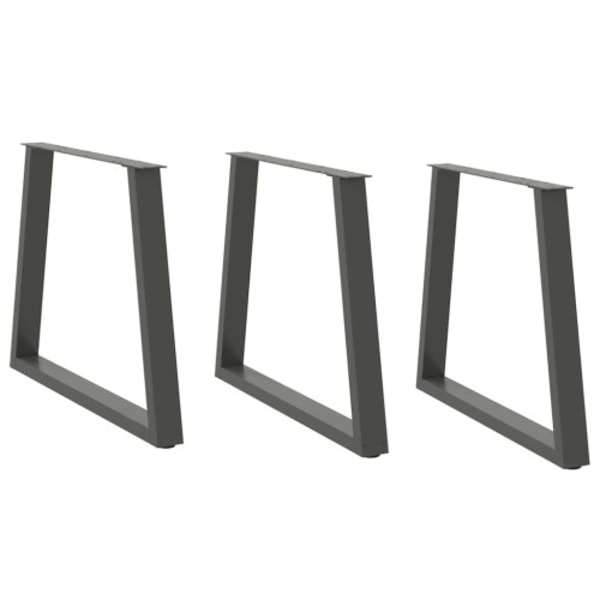 Matbordsben V-formade 3 st antracit 80x(72-73,3) cm stål
