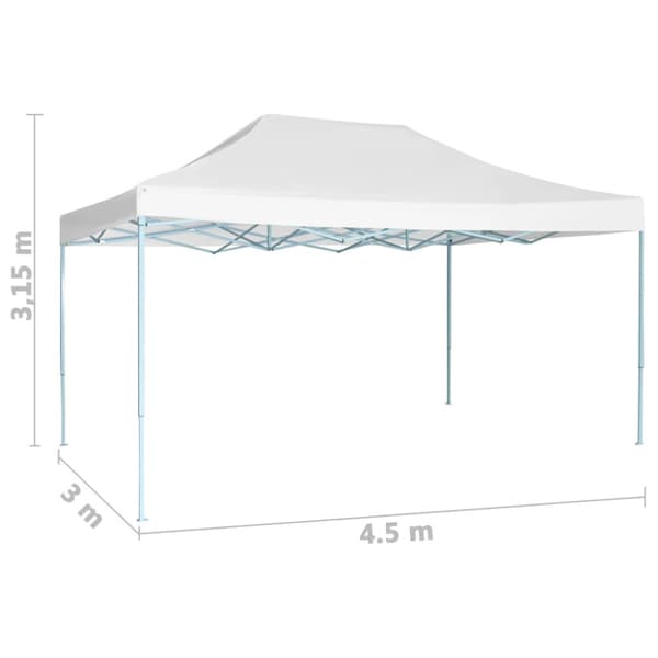 Hopfällbart partytält 3x4,5 m vit