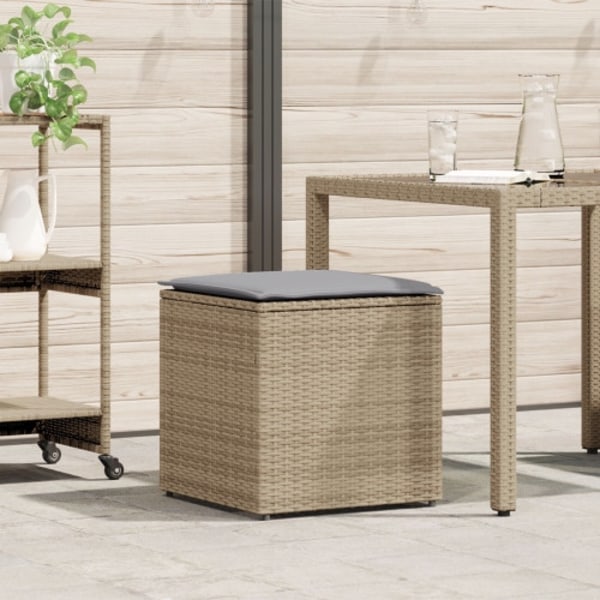 utomhusförvaringslåda Beige Syntetisk Rattan Mellanstor
