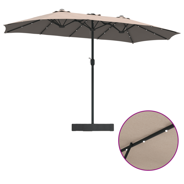 Trädgårdsparasol Taupe 385 x 209 x 244 cm Polyester