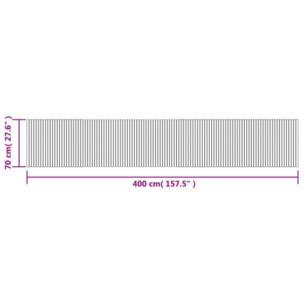 Matta rektangulär grå 70x400 cm bambu