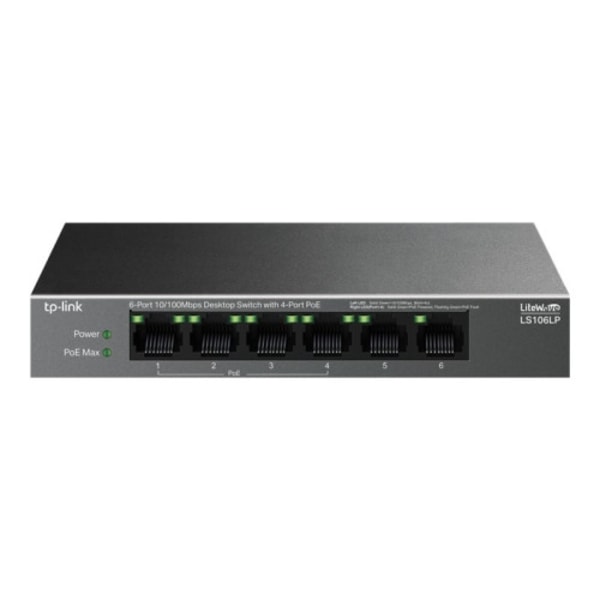 TP-Link LiteWave LS106LP V1 - switch - 6 portar Svart