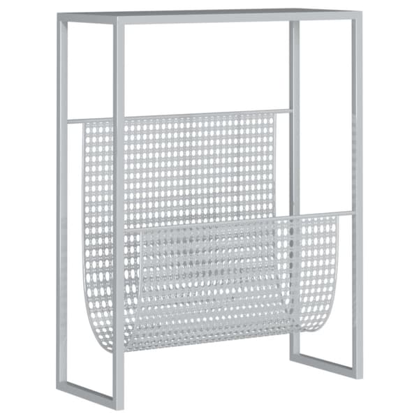 Tidningsställ silver 35x15x45 cm stål