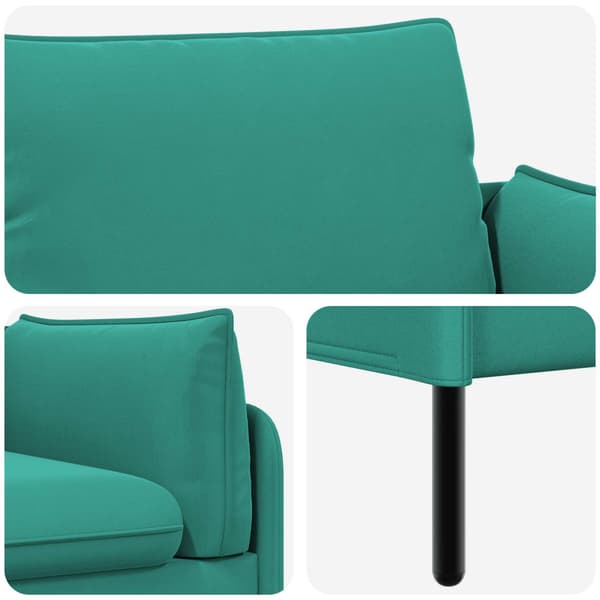 3-Sits soffa Turkos 222 x 81 x 89 cm Sammet